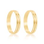 Par Aliança Ouro 18k Reta 3mm ( 801379)