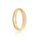 Par Aliança Ouro 18k Abaulada 4mm Anatômica Diamante 4,5pts (800088/089)