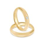 Par Aliança Ouro 18k Abaulada 4mm Anatômica Diamante 4,5pts (800088/089)