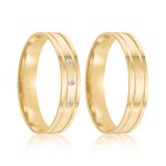 Par Aliança Ouro 18k Reta 4mm (801985)