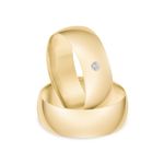 Par Aliança Ouro 18k Abaulada 7mm Semi Anatômica (801833)