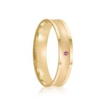 Par Aliança Ouro 18k Côncava 4mm Rubi de 1pts (802033/032)