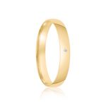 Par Aliança Ouro 18k Abaulado 3,2mm Diamante 0,5pts (801818/1819)