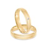 Par Aliança Ouro 18k 4mm Diamante 1,5pts (801968/1969)