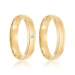 Par Aliança Ouro 18k 4mm Diamante 1,5pts (801968/1969)