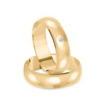 Par Aliança Ouro 18k Abaulada 5,7mm Diamante 2pts (801828/1829)