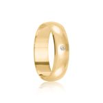 Par Aliança Ouro 18k Abaulada 5,7mm Diamante 2pts (801828/1829)