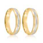 Par Aliança Ouro 18k Abaulada 4mm (802003/004)