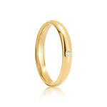 Par Alianças Ouro 18k  Abaulada 3mm Anatômica Diamante 3pts (800076/077)
