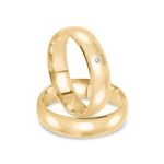 Par Aliança Ouro 18k Abaulada 5,7mm Diamante 2pts (801831/1830)