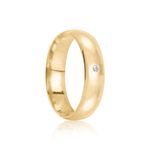 Par Aliança Ouro 18k Abaulada 5,7mm Diamante 2pts (801831/1830)