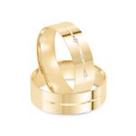 Par Aliança Ouro 18k Reta Semi Anatômica 5,7mm Diamantes (801839/1838)