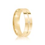 Par Aliança Ouro 18k Semi Anatômica 5mm Diamante 1pts (801836/1837)