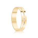 Par Aliança Ouro 18k Reta 3mm Diamantes (801524/1525)