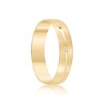 Par Aliança Ouro 18k Abaulada 4mm Diamante 0,50Pts (801389/1388)