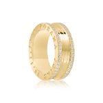 Par Aliança Ouro 18k Reta 8mm Diamantes (801871/1872)