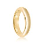 Par Aliança Ouro 18k Abaulada 5mm Anatômica  Diamante 12pts (801363/1362)