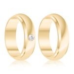 Par Aliança Ouro 18k Abaulada 5,7mm (801356/1355)