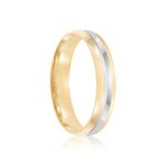 Par Aliança Ouro 18k Abaulada 4mm Diamantes (800037/038)