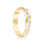 Par Aliança Ouro 18k Abaulada 4mm Diamantes (801522)