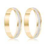 Par Aliança Ouro 18k Abaulada 3,4mm (801536)