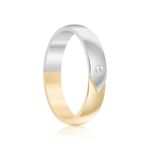 Par Aliança Ouro 18k Abaulada 4mm Diamante 2,25pts  (801430/801431)