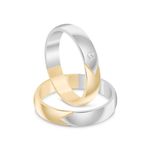 Par Aliança Ouro 18k Abaulada 4mm Diamante 2,25pts  (801430/801431)
