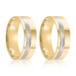 Par Aliança Ouro 18k Reta 6mm (801965)