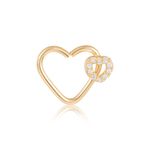 Piercing Ouro 18k Orelha Coração Zircônia 2400383
