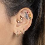 Piercing Ouro 18k Orelha Argola Zircônia 2400561