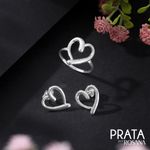 Anel Prata Coração Vazado