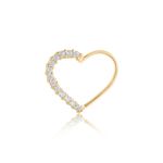 Piercing Ouro 18k Orelha Coração Zircônia 2400468