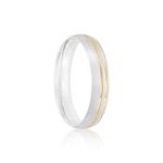 Aliança Prata Individual Reta Semi Anatômica  Abaulada 4,5mm  801293