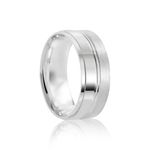 Aliança Prata Individual Reta Semi Anatômica Friso 8mm 800636/800635