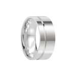 Aliança Prata Individual Reta Semi Anatômica Coração Friso 8mm 801320/801319