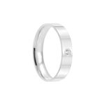 Aliança Prata Individual Reta Semi Anatômica 4mm 801300/801299