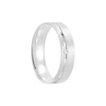Aliança Prata Individual Reta Semi Anatômica Friso 5mm 801292/801291