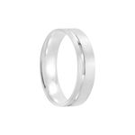 Aliança Prata Individual Reta Semi Anatômica Friso 5mm 801292/801291