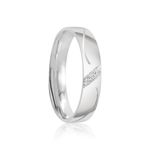 Aliança Prata Individual Abaulada Semi Anatômica Friso 4mm 801890/801891