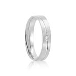 Aliança Prata Individual Semi Anatômica Friso 4,5mm 801900/801901
