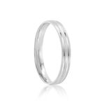 Aliança Prata Individual Semi Anatômica Friso 3mm 801920