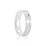 Aliança Prata Individual Semi Anatômica Friso 5mm 801269/801268