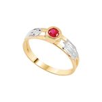 Anel Ouro 18k Formatura AG025 Zircônia