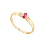 Anel Ouro 18k Formatura AG121 Zircônia