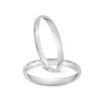 Par Aliança Prata Semi Anatômica Abaulada 1,8mm  802118