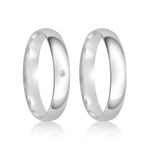 Par Alianças Prata Semi Anatômica Abaulada 3mm 802120/802121