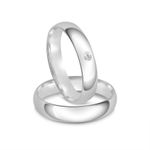 Par Aliança Prata Anatômica Abaulada 3,8mm 802122/802123