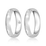 Par Aliança Prata Anatômica Abaulada 3,8mm 802122/802123