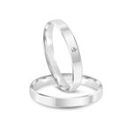 Par Aliança Prata Reta Semi Anatômica  3mm 802127/802128