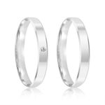 Par Aliança Prata Reta Semi Anatômica  3mm 802127/802128
